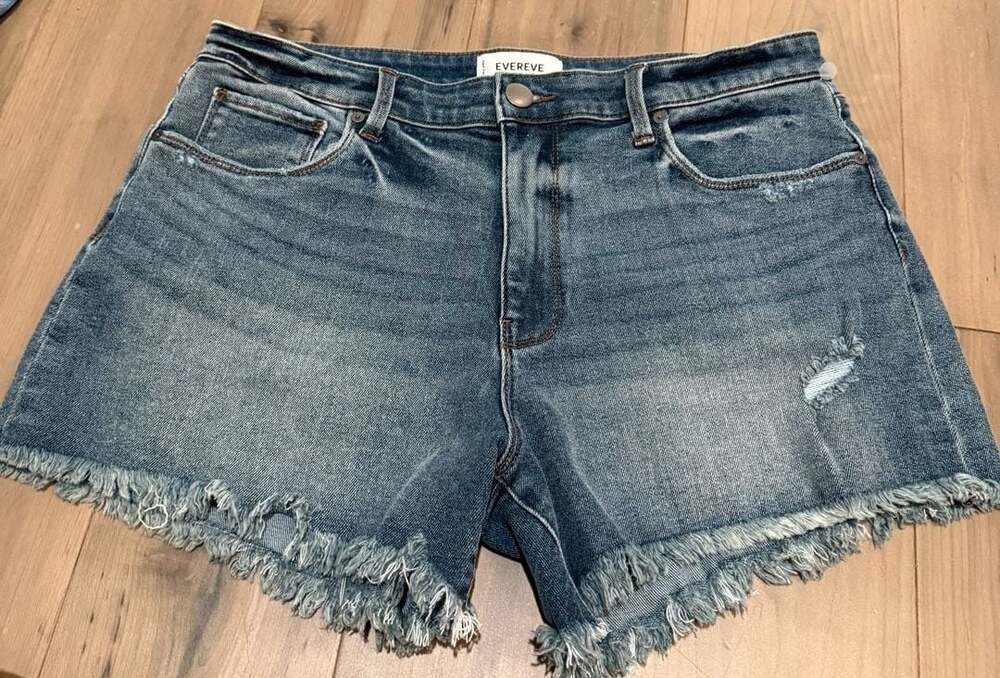 Evereve The Ever Short High Rise Raw Hem Denim Shorts